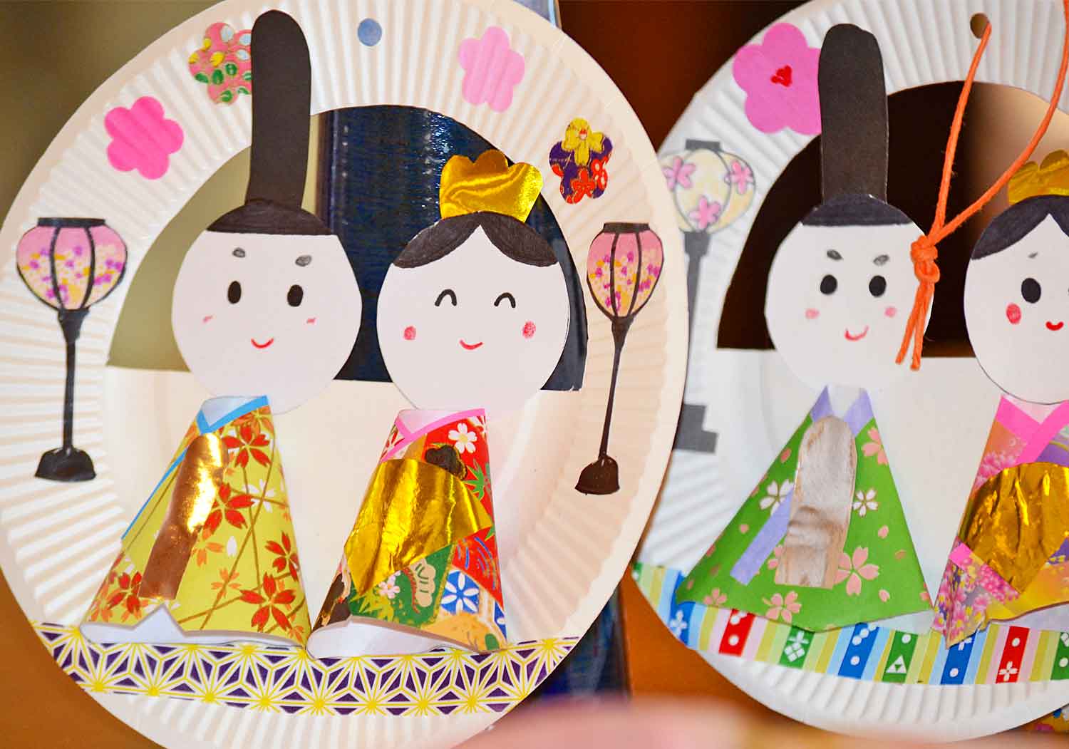 ブログ 福岡 デイサービスセンター 和 なごみ 千代紙と紙皿を使って作るひな人形 右前と左前の話